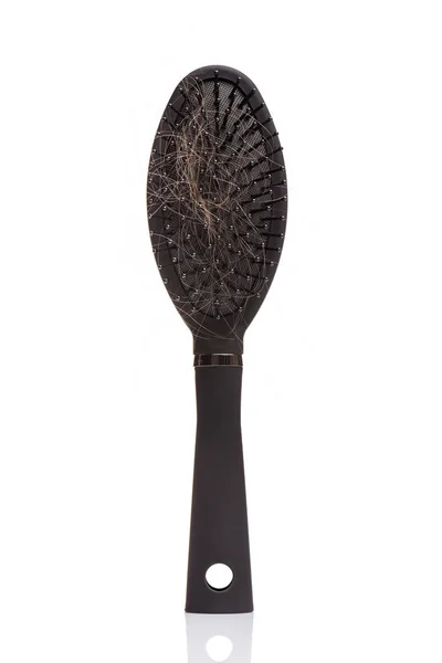 Black hair comb brush — Stock Photo, Image