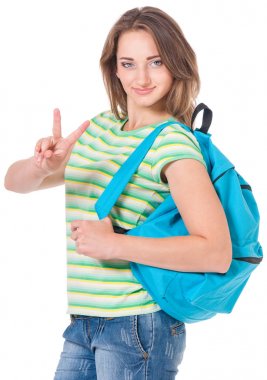 sırt çantası ile öğrenci kız