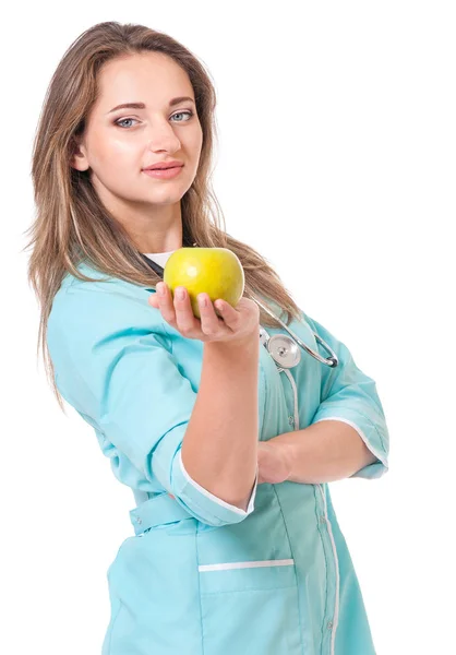 Médecin féminin sur blanc — Photo