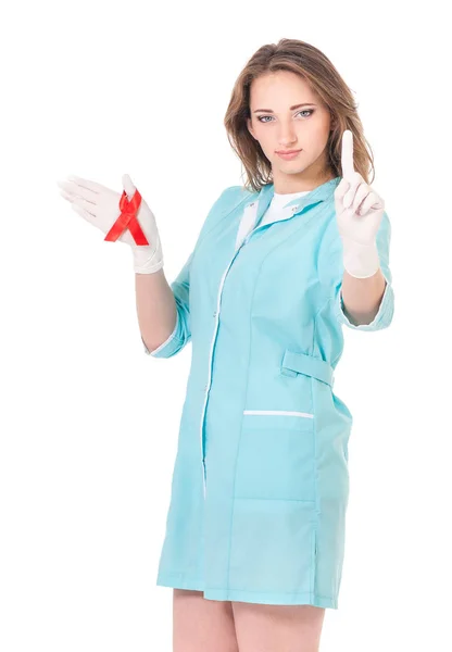 Жіночий лікар на білому — стокове фото