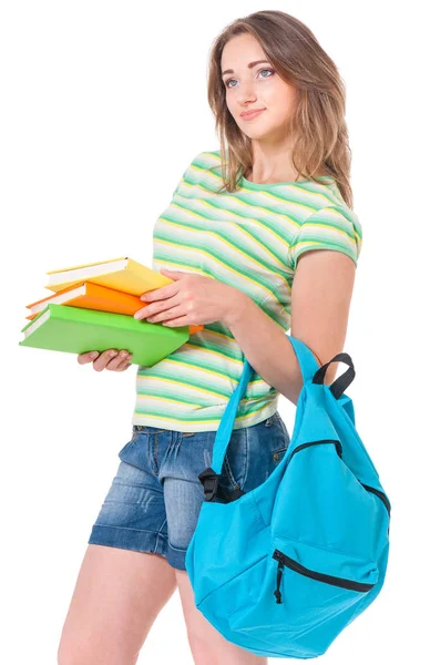 Student girl with backpack — Stock Photo, Image