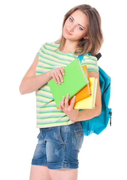 Student girl with backpack Royalty Free Stock Photos