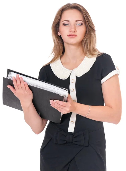 Business woman on white — Stock Photo, Image