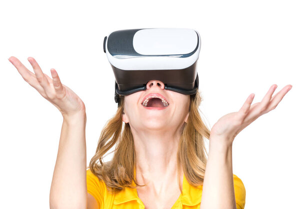 Woman in VR glasses