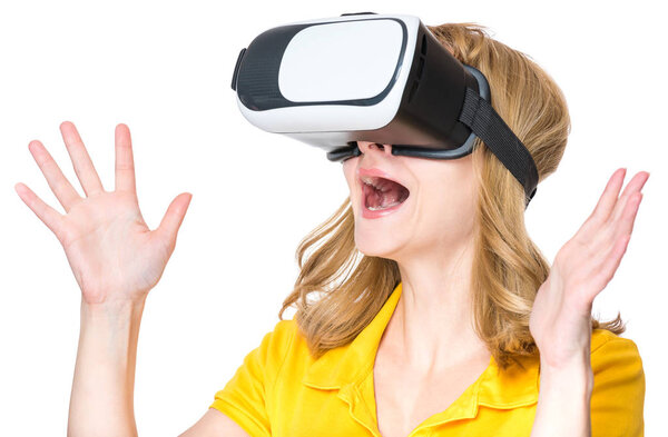 Woman in VR glasses