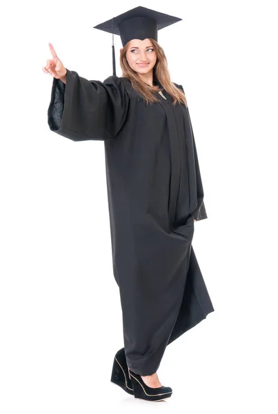 Girl student in mantle — Stock Photo, Image