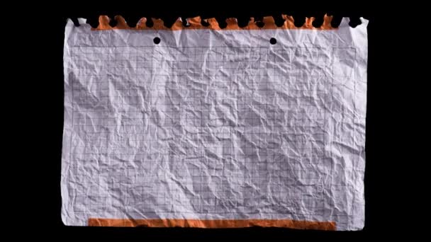 Zerknülltes weißes Blatt Papier — Stockvideo