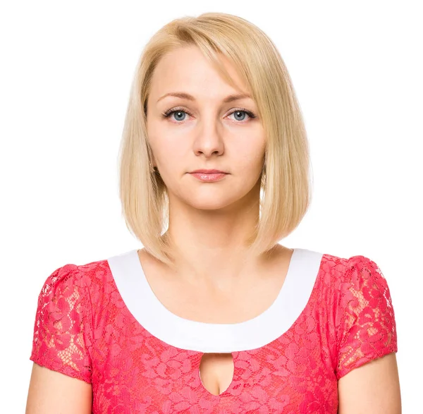 Portré nő fehér háttér — Stock Fotó