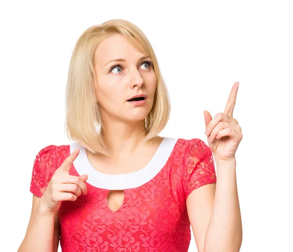 Portrait woman on white background — Stock Photo, Image