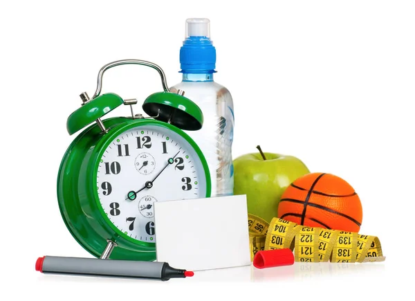 Reloj despertador con blanco vacío — Foto de Stock