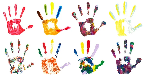 Набір барвистих відбитків рук — стокове фото