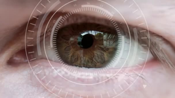 Ανθρώπινο μάτι και αφηρημένη hi-tech κύκλος — Αρχείο Βίντεο