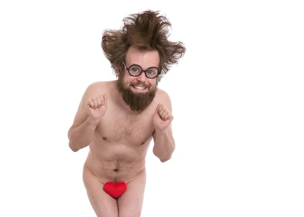 Çılgın sakallı adam - aşk konsepti — Stok fotoğraf
