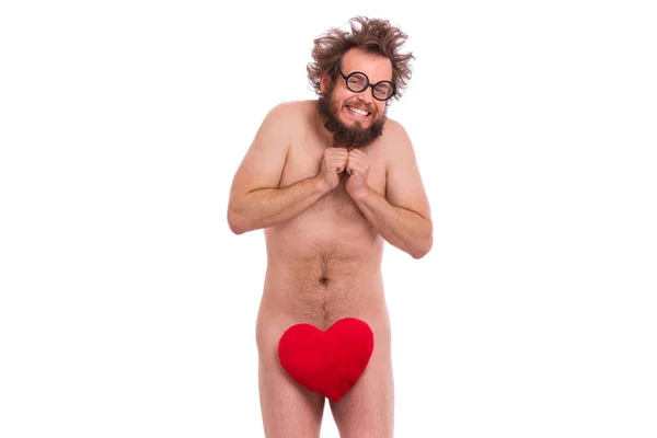 Çılgın sakallı adam - aşk konsepti — Stok fotoğraf