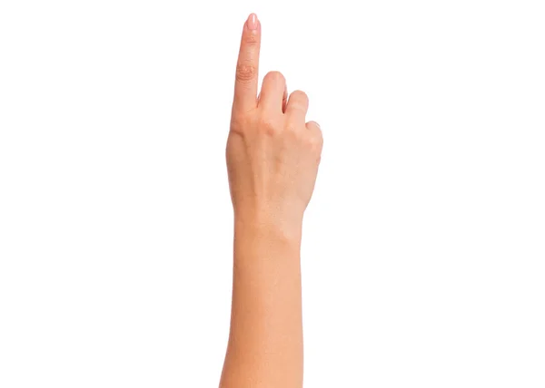 Γυναικείο χέρι σε λευκό — Φωτογραφία Αρχείου