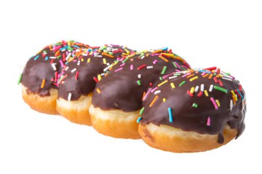 Çörekler beyaz arkaplanda izole edilmiş.