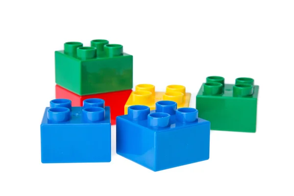 Plastic building blocks isolated on white background — Stock Photo, Image