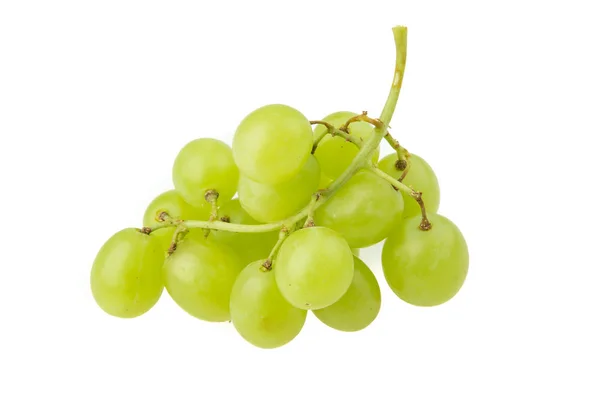 Zöld szőlő fehér háttér — Stock Fotó