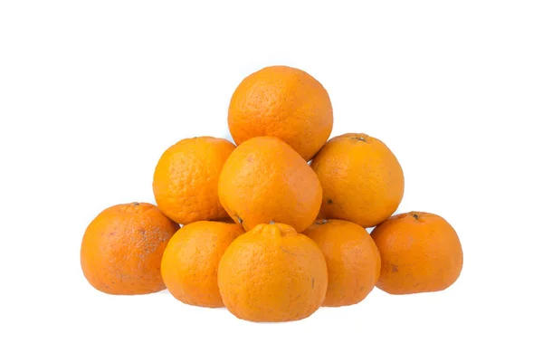 Tangerine orange sur fond blanc — Photo