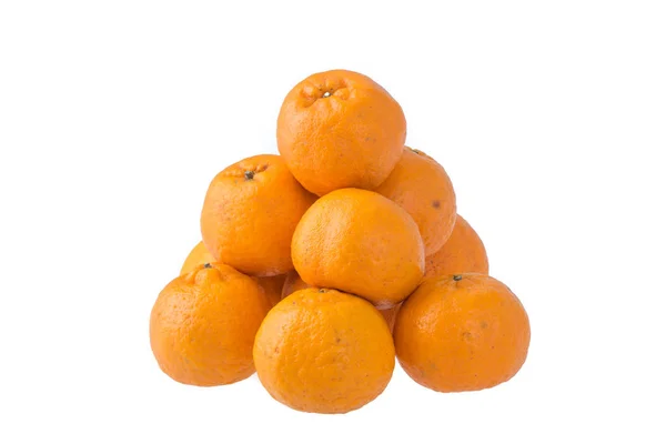 Tangerine orange sur fond blanc — Photo