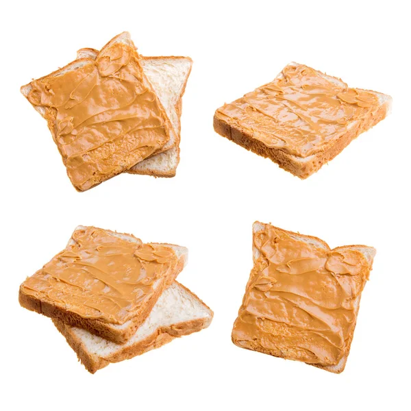 Mogyoróvaj szendvics, kenyér — Stock Fotó
