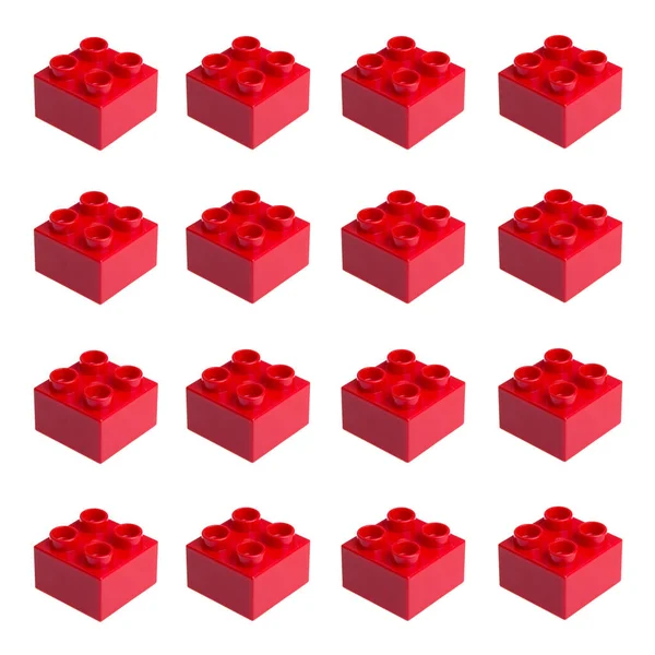 Plastové Stavební Bloky Izolované Bílém Pozadí — Stock fotografie