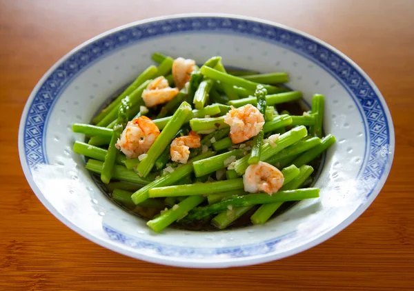 Stir Fried Asparagus Shrimp — Stock Photo, Image