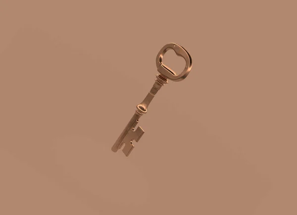 Modelování Klíčů Pláži Starý Klíč Starověká Technologie Tajemný Zámek — Stock fotografie