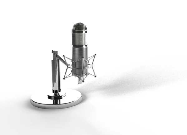 Rendering Classic Style Metal Microphone — Stock Photo, Image