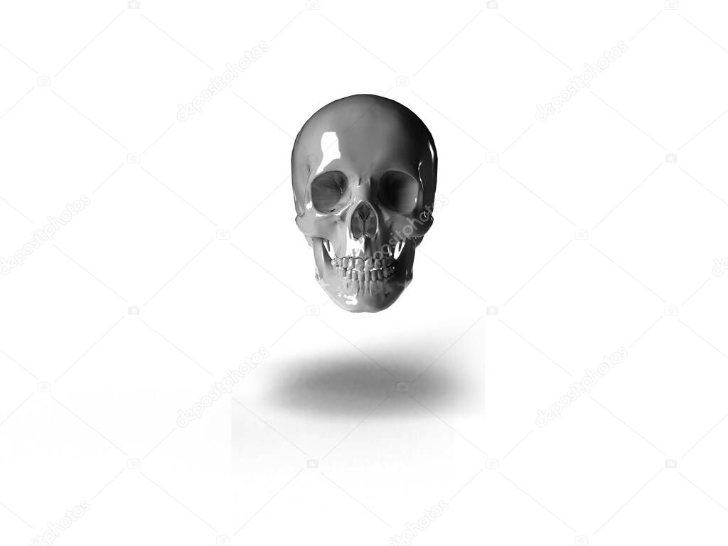 3d skull head concept art design