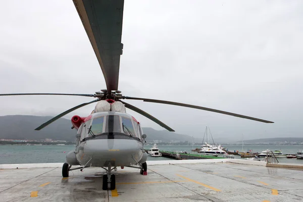 Orosz helikopter Mi-8 Amt kiállítási területen Stock Fotó