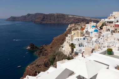 Santorini Island, Oia Köyü üzerinden caldera görünümünü