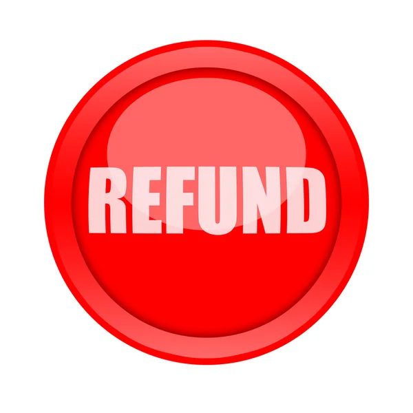 Refund red button — Stock Photo, Image
