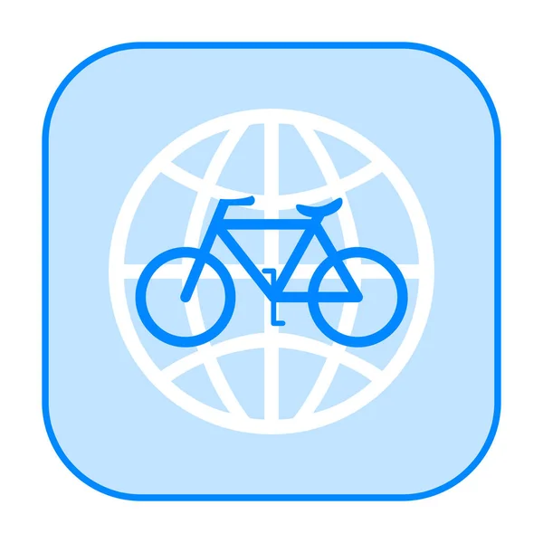 Fiets en globe pictogram — Stockfoto