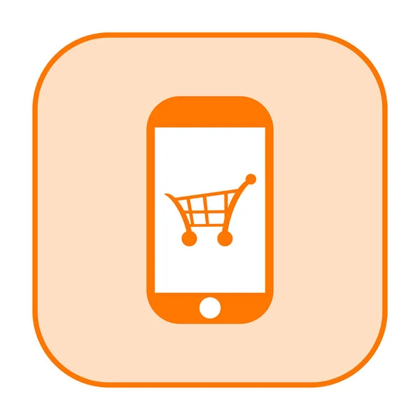 Ícone de compras móvel — Fotografia de Stock