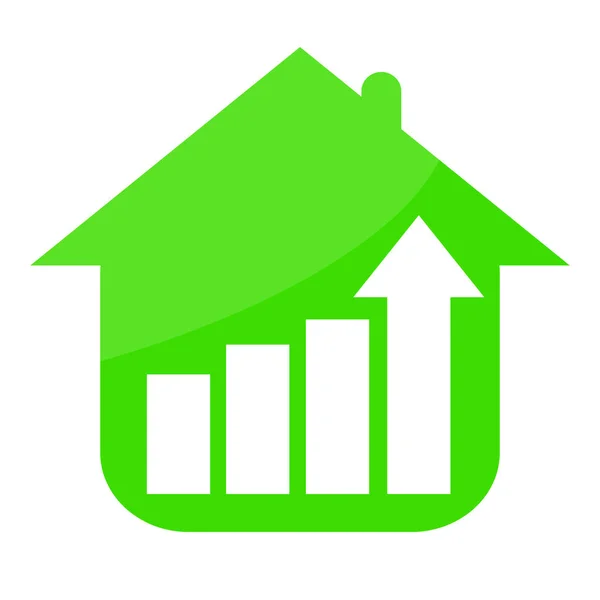 Groen huis en groeiende trend — Stockfoto