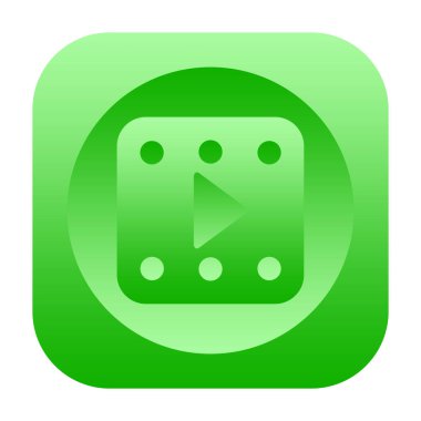 Beyaz arkaplanda izole edilmiş görüntü yeşil simgesini oynat