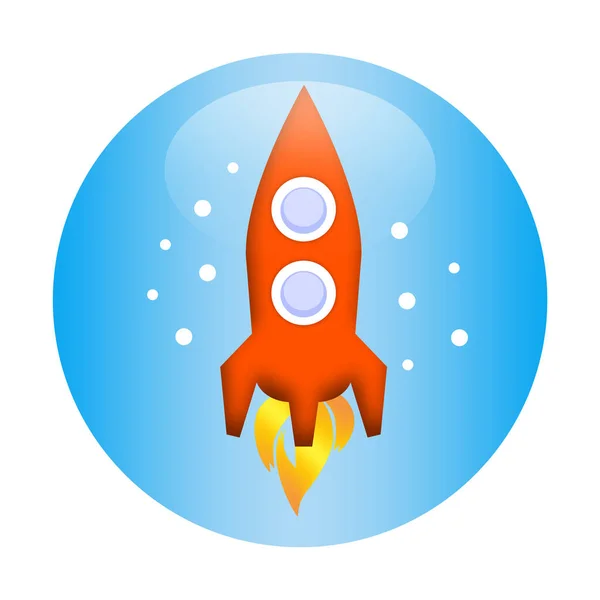 Запуск Космической Ракеты Научная Иллюстрация Белом Фоне — стоковое фото