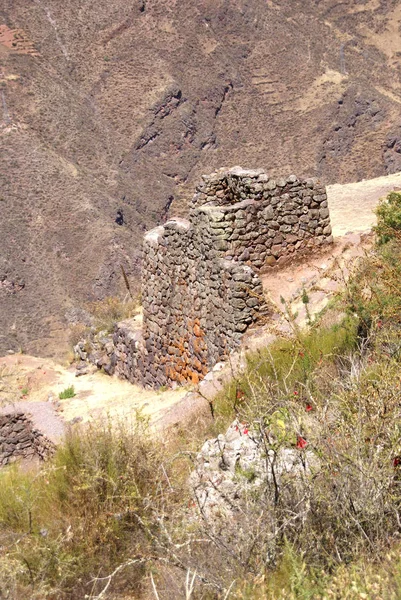 Ruins of Inca village on small plateau