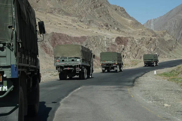 Indian army truck convoy