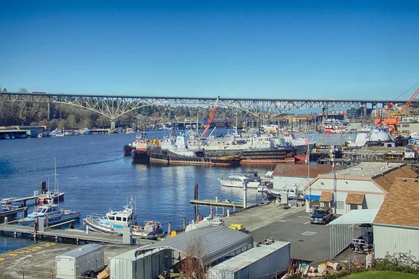 Fishing fleet docked on Lake Union