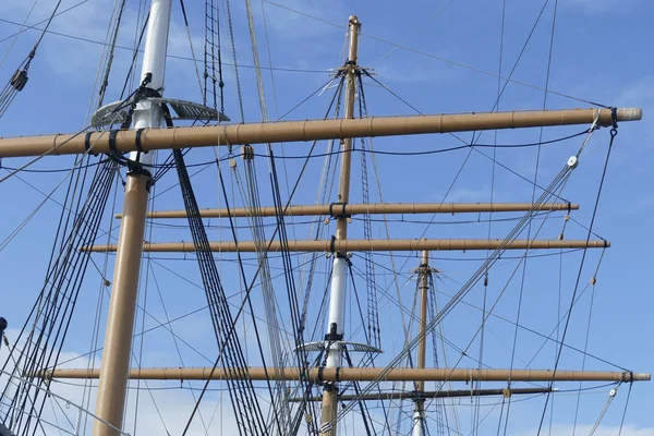 Balclutha square rigged ship  anchored at Hyde Street pier