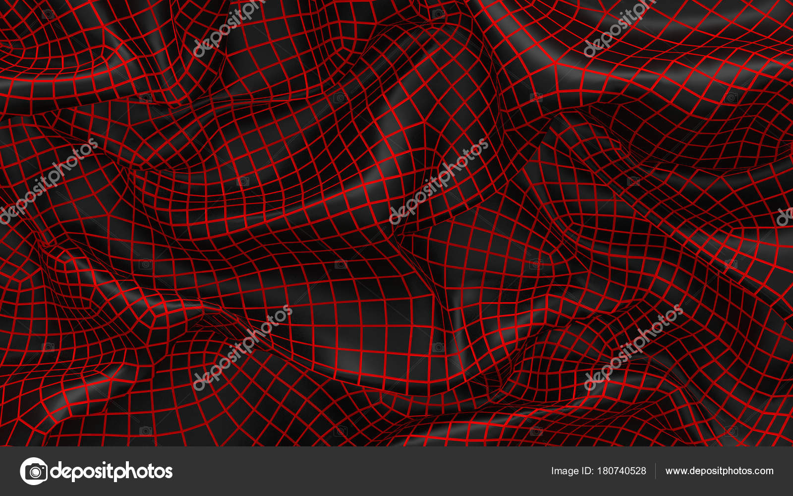 3d Illustration Abstract Black Background With Red Stock Photo