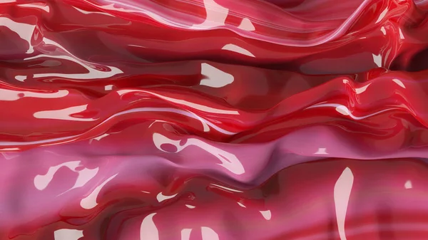 3D Illustration Raspberry Creamy Texture Wavy Material