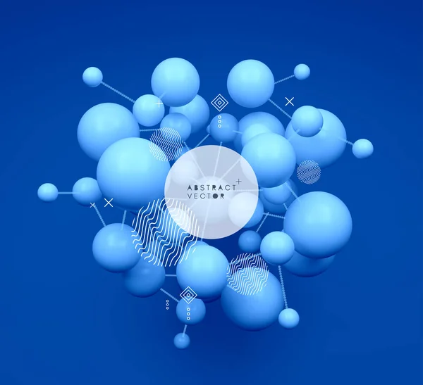 Molécula. Ilustração do conceito 3D. Modelo de vetor . — Vetor de Stock