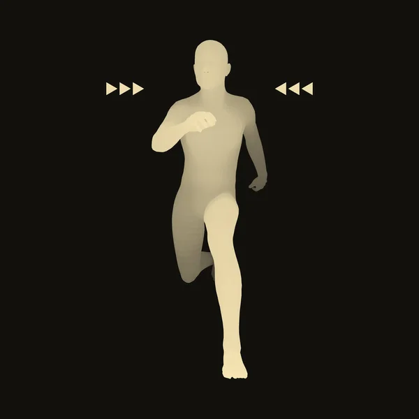 3d Running Man. Design für Sport und Wirtschaft. — Stockvektor