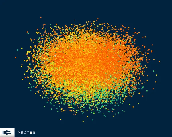 빈 공간에 혼란 입자입니다. 동적 배경입니다. 벡터 일러스트 레이 션. — 스톡 벡터