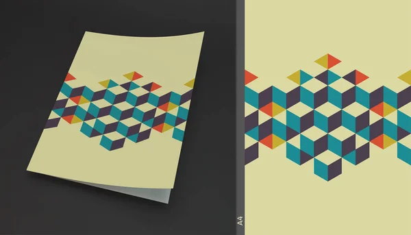 封面设计模板。抽象几何背景与立方体. — 图库矢量图片