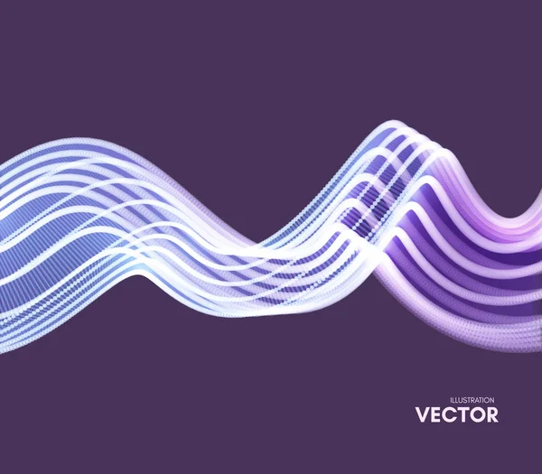 Wavy background with motion effect. 3d technology style. — Stock Vector