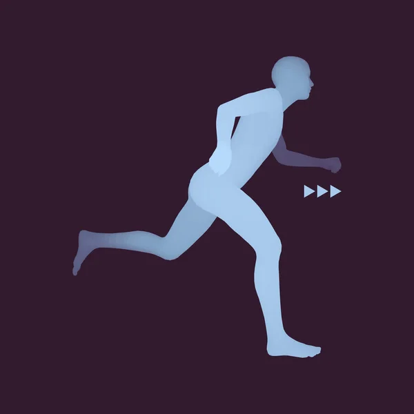 Hombre Corriendo Diseño Para Deporte Negocios Ciencia Tecnología Ilustración Vectorial — Archivo Imágenes Vectoriales